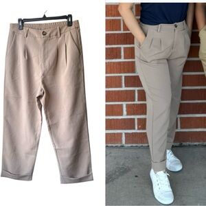 Khaki/Tan Ankle Slacks with Front Pockets - Size XL